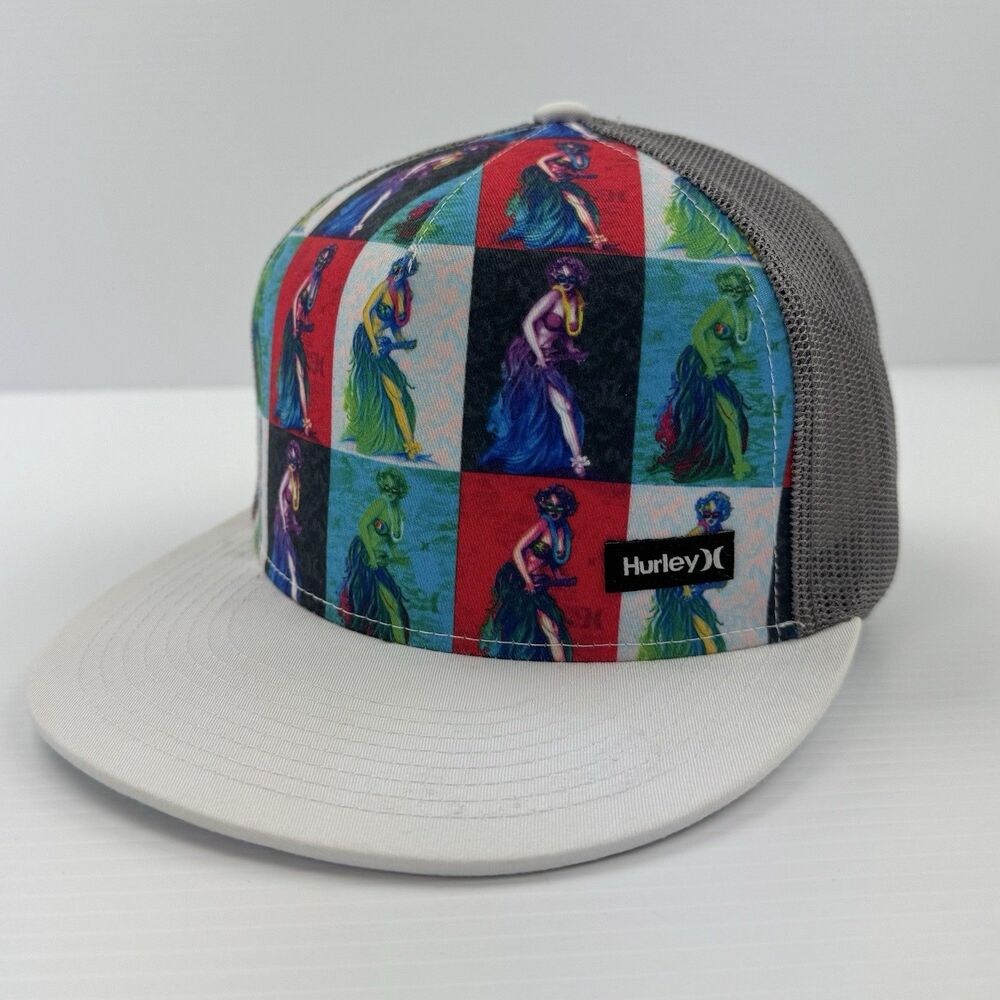 Hurley Hawaiian Hula Girl Trucker Snapback Surf Skate Hat PacSun NWT